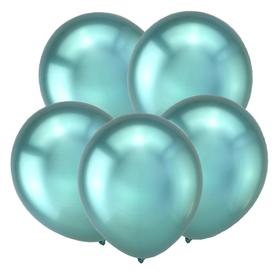 Шар латексный 5" «Зеркальные шары», водные бомбочки, хром, зеленый, набор 50 шт.
