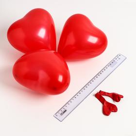 Шар латексный сердце 6", стандарт, набор 100 шт, цвет красный