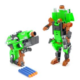 Бластер «Титан», трансформируется, стреляет мягкими пулями, зелёный, в пакете