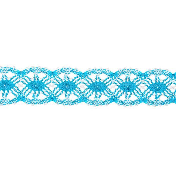 Тесьма плетёная, намотка по 20 метров, сине-белая - фото 855324