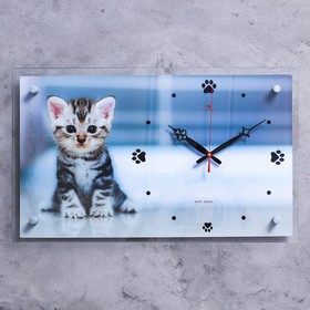 Часы настенные "Котёнок" 60х36 см, АА, плавный ход