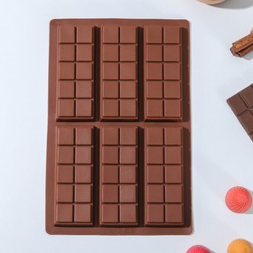Форма для шоколада «Плитка. Мелкие дольки», 26×17×1 см, 6 ячеек, цвет МИКС