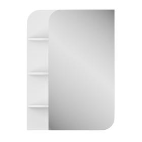 Зеркало-шкаф "Лина" 50 см полки слева белое 16 см х 50 см х 75 см