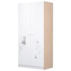 Шкаф French, двухсекционный, 190х89,8х50 см, цвет белый/дуб пастельный - фото 6518110