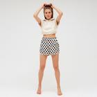 Комплект женский (худи, шорты) MINAKU: Polka-dot collection цвет бежевый, р-р 44 - фото 799192151