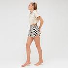 Комплект женский (худи, шорты) MINAKU: Polka-dot collection цвет бежевый, р-р 44 - фото 799192153