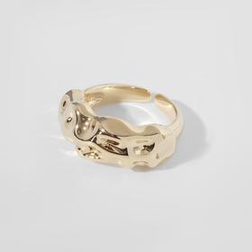 Кольцо "Перстень" узор, цвет золото, безразмерное