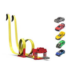 Игровой набор для детей «Большая трасса Street Race S/Down», с таймером и 5 машинками