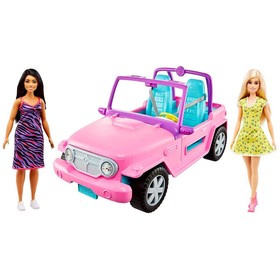 Кукла «Барби с подругой», на машине джипе розовом