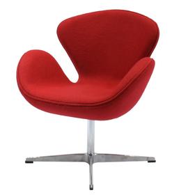 Кресло Swan Chair, 700 × 700 × 955 мм, цвет красный кашемир