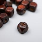 Бусины для творчества дерево "Шоколад квадратные" набор 20 гр 0,5х0,5 см - фото 1283445