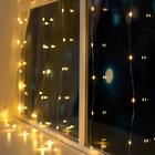 Гирлянда «Занавес» 1.6 × 1.6 м роса, IP20, серебристая нить, 160 LED, свечение тёплое белое, 8 режимов, 220 В 5206147