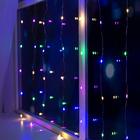 Гирлянда «Занавес» 1 × 1 м роса, IP20, серебристая нить, 100 LED, свечение мульти, 12 В 5206151