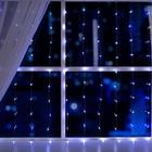 Гирлянда «Занавес» 1 × 1 м роса, IP20, серебристая нить, 100 LED, свечение белое, 12 В 5206152 - фото 717528