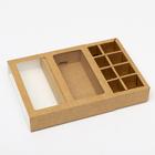 Коробка под 8 конфет + шоколад, с окном, крафт, 17 х 5 х 17,5 х 3,7 см 6848653