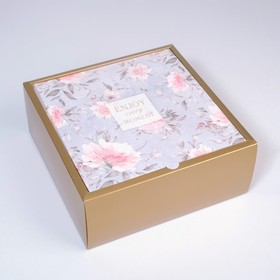 Коробка складная «Цветочная»,  25 × 25 × 10 см