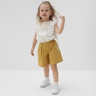 Шорты-бермуды для девочки MINAKU: Cotton collection цвет горчичный, рост 128 - фото 799314809