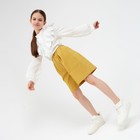 Шорты-бермуды для девочки MINAKU: Cotton collection цвет горчичный, рост 128 - фото 799418756