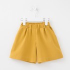 Шорты-бермуды для девочки MINAKU: Cotton collection цвет горчичный, рост 128 - фото 799418757