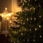 Гирлянда «Дреды» 1.5 м, IP20, серебристая нить, 125 LED, свечение тёплое белое, 12 В - фото 1235495