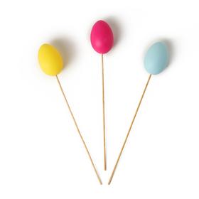 Набор яиц на палочке для творчеств 3 шт., размер 1 шт: 4 × 6 см, цвета МИКС