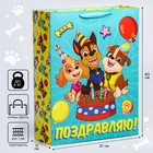 Пакет ламинат вертикальный "Поздравляю!", 31х40х11 см, Щенячий патруль 5271813