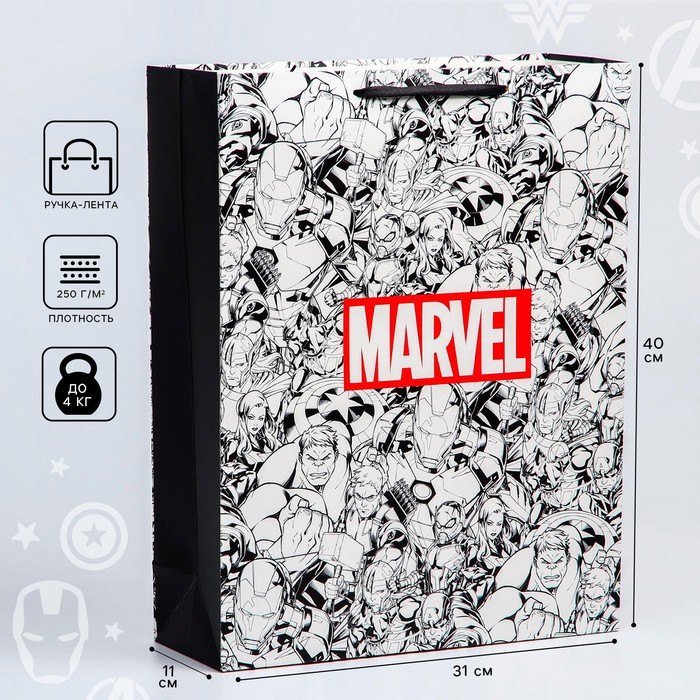 Пакет ламинат вертикальный "Marvel", 31х40х11 см, Marvel - фото 1685264