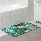 Коврик для ванной Доляна «Тропики», 60×100 см, цвет бежево-зелёный - фото 6731042