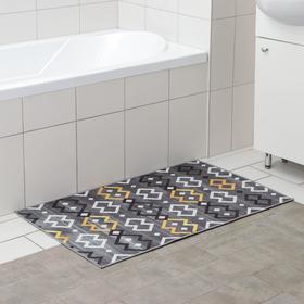 Коврик для ванной Доляна «Нео», 60×100 см, цвет серый