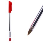 Ручка шариковая 0,7 мм, стержень красный, корпус прозрачный с красным колпачком