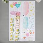 Наклейка пластик интерьерная цветная "Девочка на лестнице и тучки" набор 2 листа 30х90 см - фото 799327214