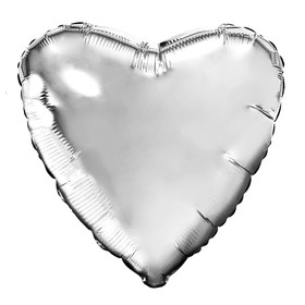 Шар фольгированный 19", сердце, цвет серебряный в Донецке
