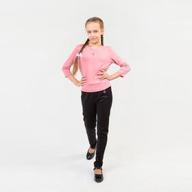 Школьные брюки для девочки, цвет чёрный, рост 122 см