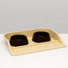 Миски с лотком «Феликс», молочный лоток, шоколадные миски, 41 x 30 x 6 см, 0,3 л