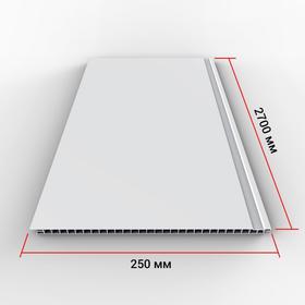 Панель ПВХ Slim 5 мм Premium белая глянц- лак, 2700х250х5 мм