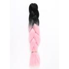 ZUMBA Канекалон двухцветный, гофрированный, 60 см, 100 гр, цвет чёрный/нежно-розовый(#BY5) - фото 127239119