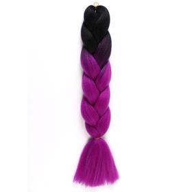 ZUMBA Канекалон двухцветный, гофрированный, 60 см, 100 гр, цвет чёрный/фиолетовый(#BY25)