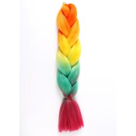 ZUMBA Канекалон четырёхцветный, гофрированный, 60 см, 100 гр, цвет радуга(#DY2)