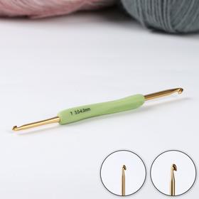 Крючок для вязания, двухсторонний, с прорезиненной ручкой, d = 3/4 мм, 13,5 см