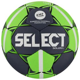 Мяч гандбольный SELECT Solera, Senior, размер 3, EHF Appr, ПУ, ручная сшивка, цвет серый/лайм