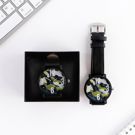Часы наручные кварцевые «Милитари», диам. 4 см