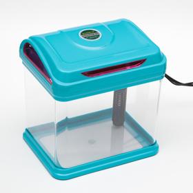 Мини-аквариум BARBUS с фильтром и подсветкой LED, синий 4л
