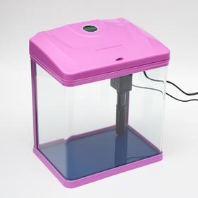 Аквариум BARBUS с фильтром и подсветкой LED, фиолетовый 9л