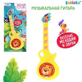 Музыкальная гитара «Весёлые зверята», игрушечная, звук, цвет жёлтый в Донецке