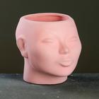 Фигурное кашпо "Голова Наоми" 17х15см, розовый - фото 6733343