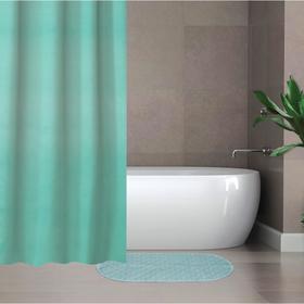 Набор для ванной SAVANNA «Селест»: штора 180×180 см, ковёр 38×69 см, цвет морской волны