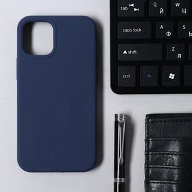 Чехол Krutoff, для iPhone 12 mini, матовый, темно-синий