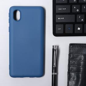 Чехол Krutoff, для Samsung (A013) Galaxy A01 Core, матовый, синий