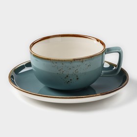 Чайная пара Magistro «Церера», чашка 250 мл, блюдце d=16 см, цвет голубой