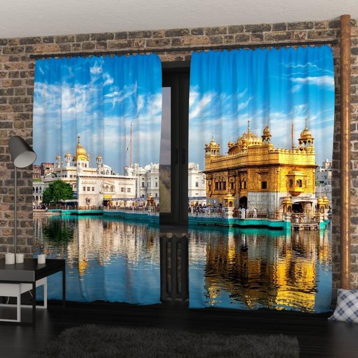 Фотошторы «Золотой дворец в Индии», размер 150х260 см, габардин - фото 4682511